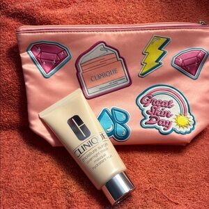 Clinique Moisture Surge Overnight Mask 3.4 oz plus makeup bag NEW